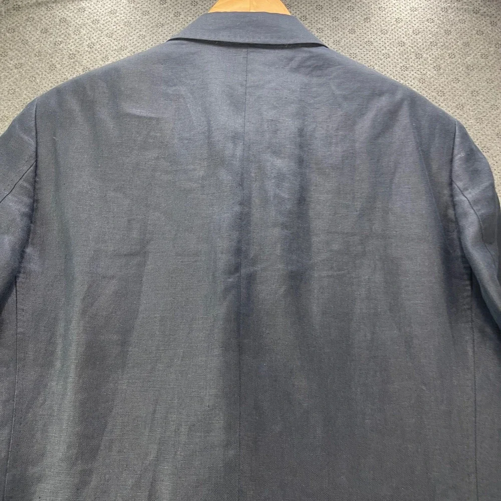 Banana Republic Mens Navy Blue 100% Linen 2-Button Blazer Sport Coat 40R